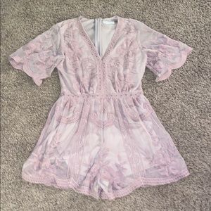 light pink lace romper